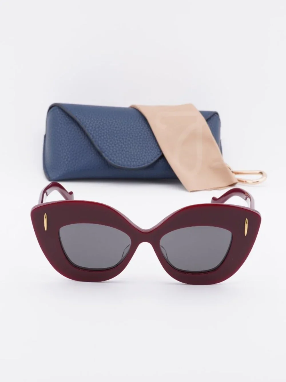 Loewe LW40127F 66A Cat Eye Sunglasses - Red / Grey